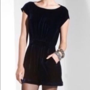 BCBGMAXAZRIA velvet cowl back romper